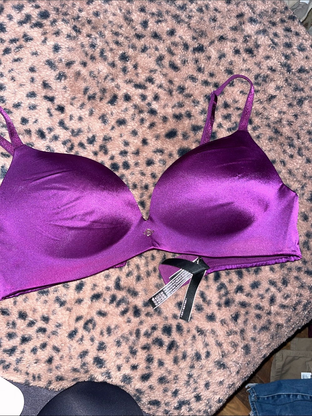 Victoria's Secret Shiny Purple Satin T-Shirt Bra